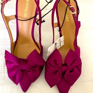 Express Purple Mule Heels